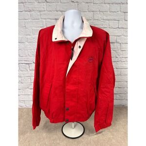 VTG Perry Ellis America Red Zip Up Track Jacket XL Athletic‎ Casual Sportswear